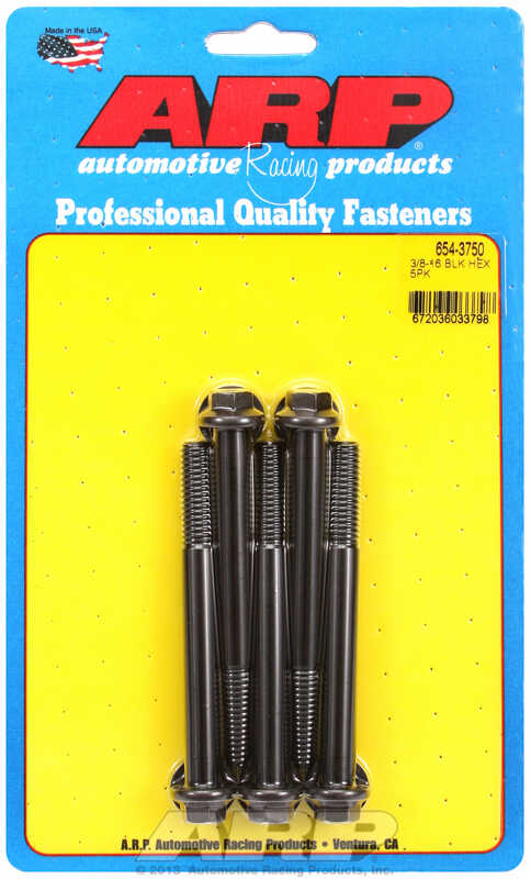 "3/8""-16 x 3.750 hex 7/16 wrenching black oxide bolts"(5pcs