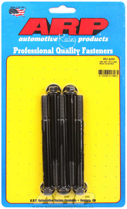 "3/8""-16 X 4.250 hex black oxide bolts" (5pcs)