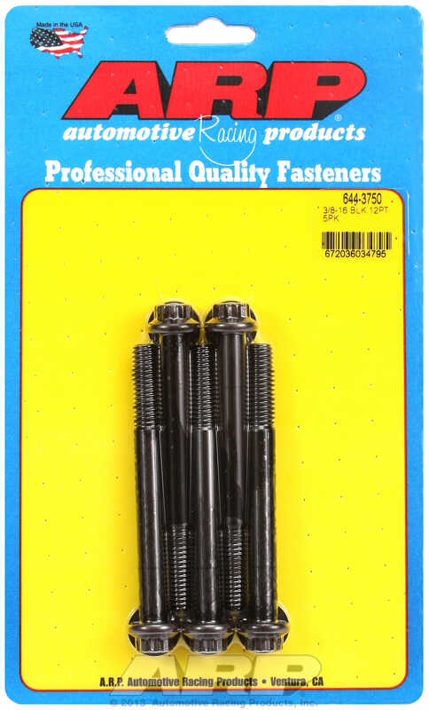 "3/8""-16 x 3.750 12pt 7/16 wrenching black oxide bolts"5pcs