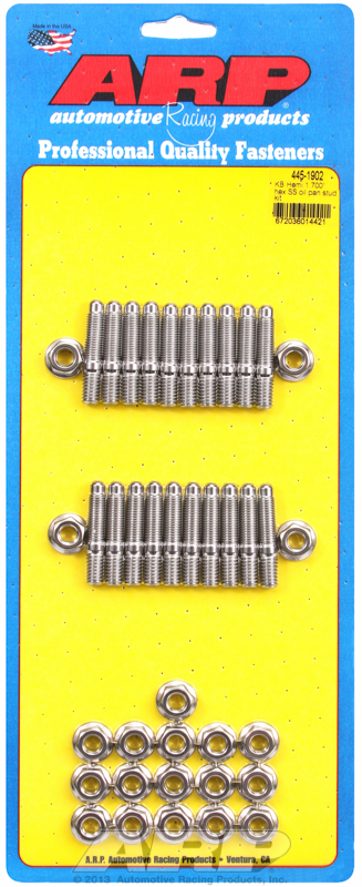 "KB Hemi 1.700"" SS hex oil pan stud kit"