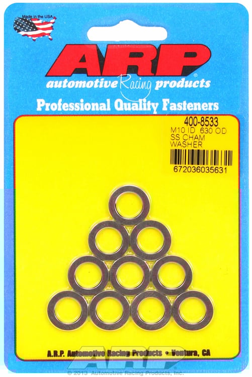 "M10ID .630"OD .075"TH SS chamfer washers  (10pcs)