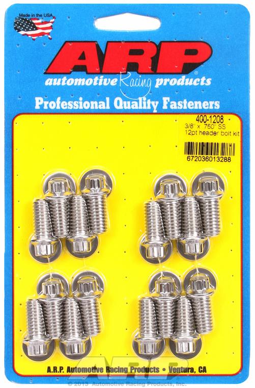 "3/8"" x .750 SS 12pt header bolt kit"