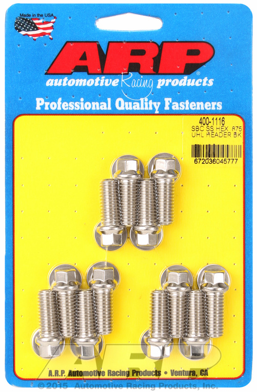 ARP SB Chevy SS hex .875 UHL header bolt kit
