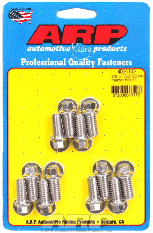 "3/8"" x .750 SS hex header bolt kit"