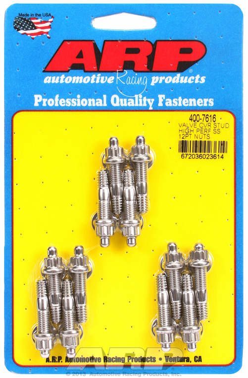 Hi-Performance SS 12pt valve cover stud kit 12pc