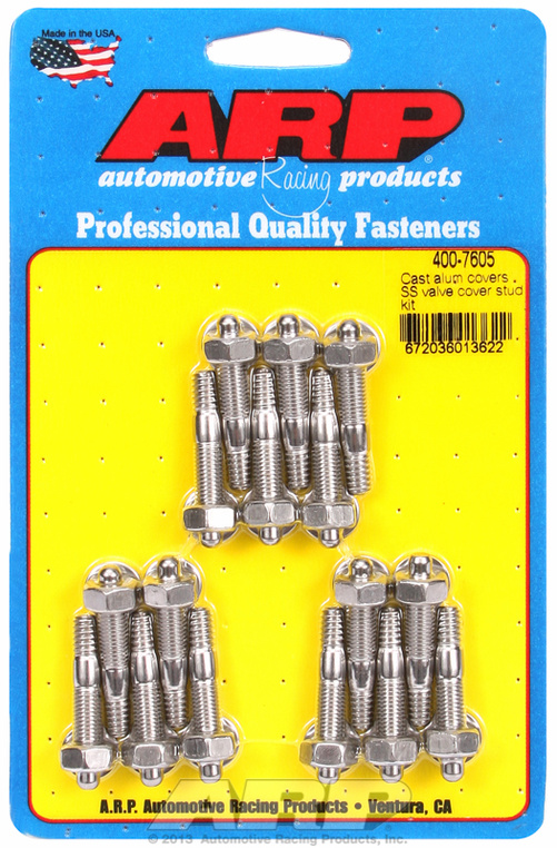 Cast alum covers SS valve cover stud kit