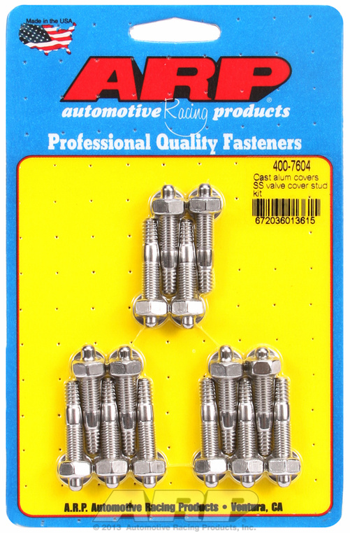 Cast alum covers SS valve cover stud kit