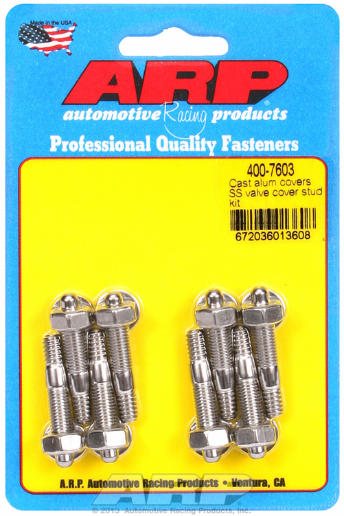 Cast alum covers SS valve cover stud kit