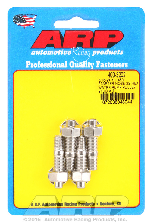 ARP 5/16-24x1.450 starter nose SS hex WP pulley stud kit