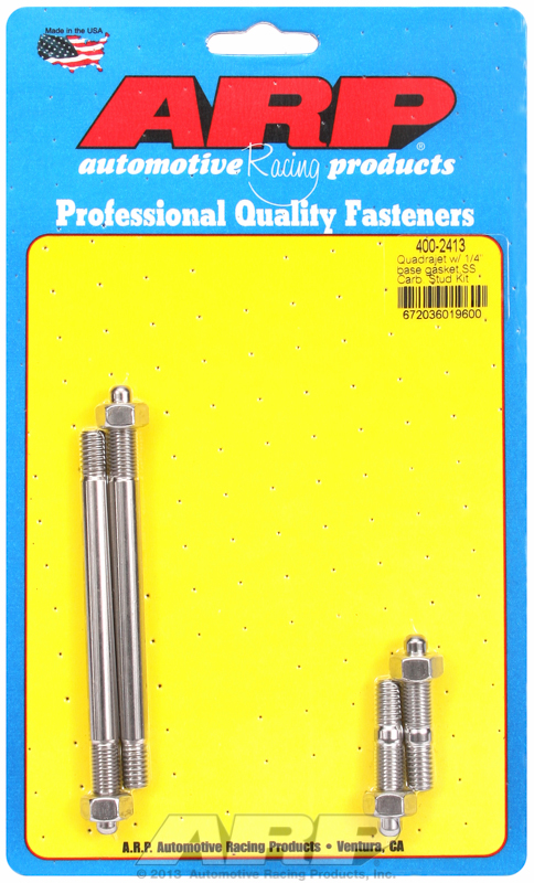 "Quadrajet with 1/4"" base gasket SS carb stud kit"