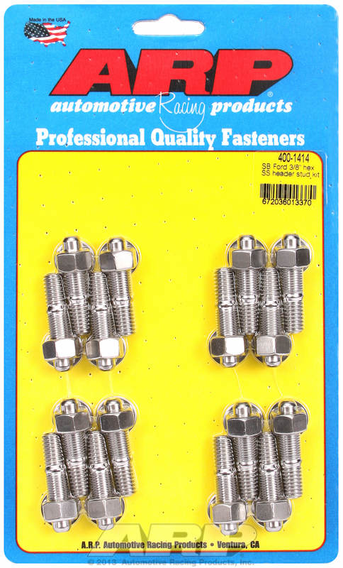"SB Ford 3/8"" hex SS header stud kit"