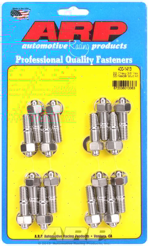 "BB Chevy 3/8"" hex SS header stud kit"