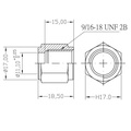 Brake fitting female 9/16-18 90° conc.