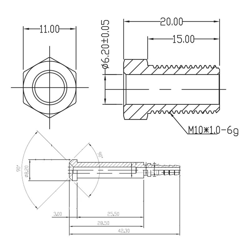 Brake fitting male M10x1 (swivel)