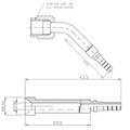 Brake fitting female 3/8-24 45 degree