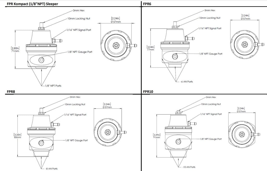 Turbosmart Fuel pressure regulator AN8 Black