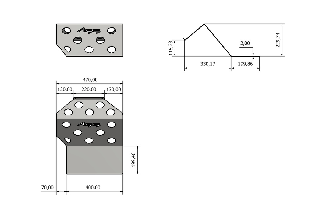 Footrest aluminum, passenger side - Volvo 740 / 940