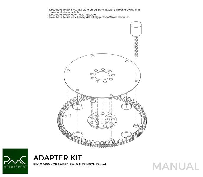 PMC Adapter kit BMW M62 - BMW N57N N57 ZF 8HP70