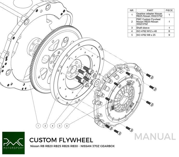 PMC STAGE 2 Nissan RB - Nissan 350Z Z33 370Z Z34 - 250mm / 9.84"