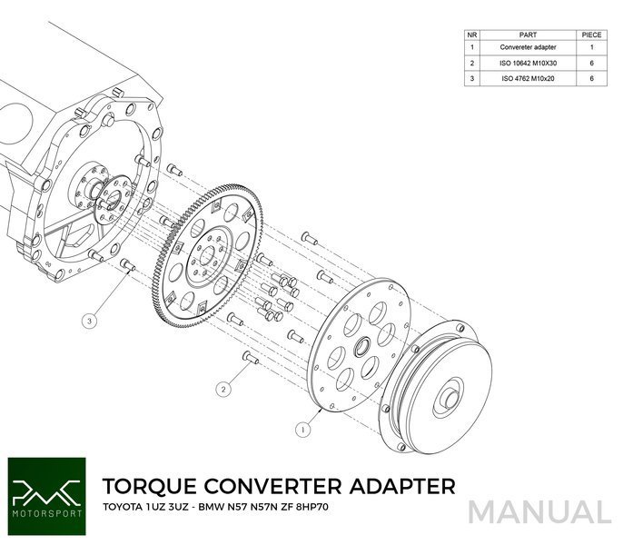 PMC Adapter Kit Toyota UZ - BMW N57N N57 ZF 8HP70