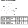 Short radius bent tube 2 inch Stainless (51mm)