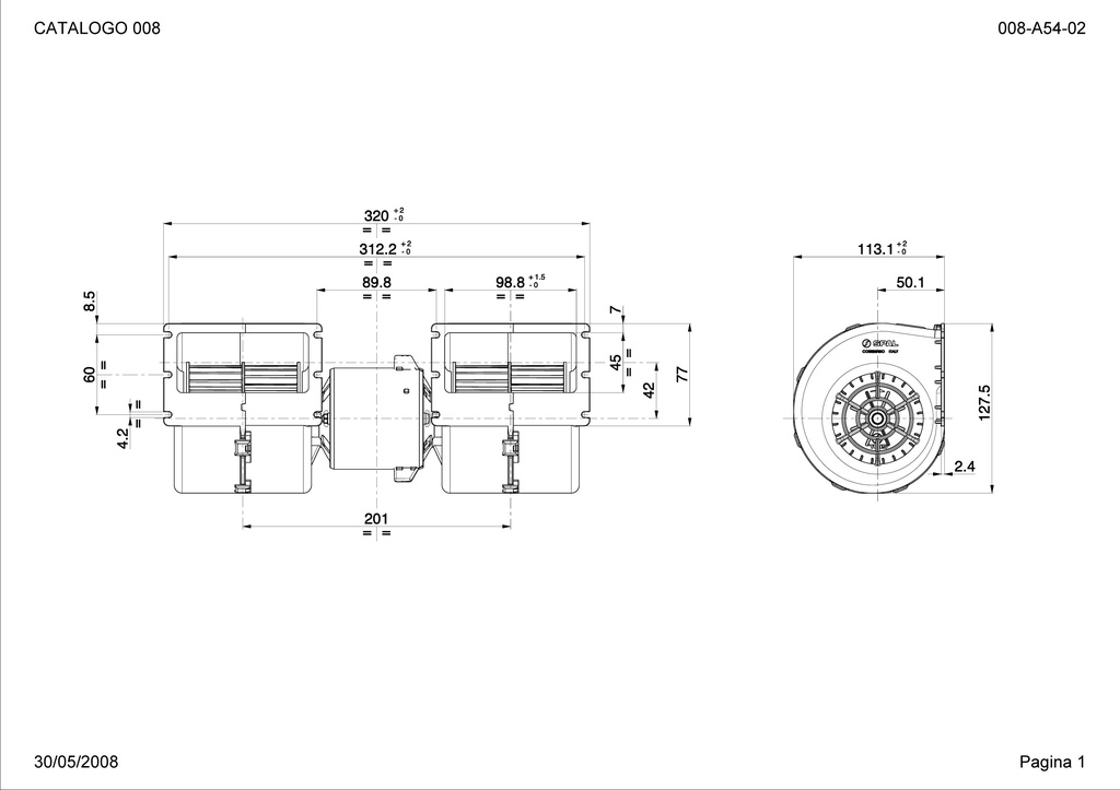 SPAL Double Radial fan 920 m³/h