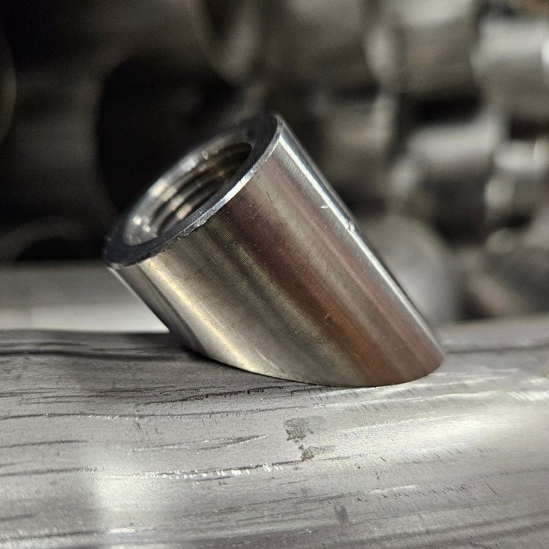 Curved lambda nut M18x1.5 Stainless steel (45°)
