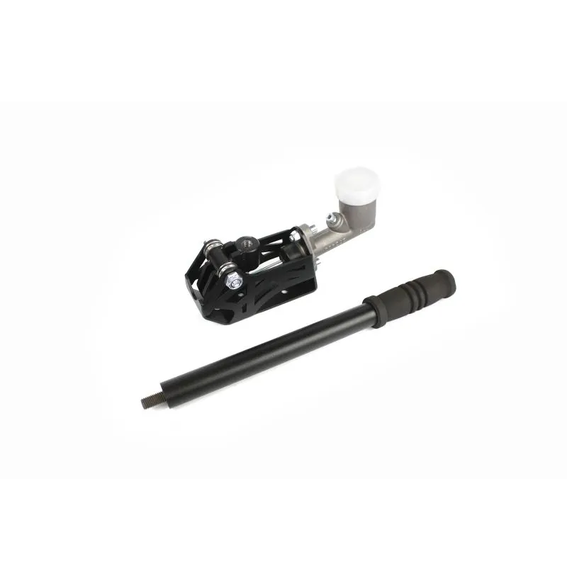 Inverted hydraulic handbrake with master brake cylinder (integrated reservoir)