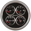 5" Quad Gauge, 100 Psi/100-250 °F/8-18v/0-90 Ω, Designer Black Ii