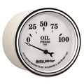 2-1/16" Oil Pressure, 0-100 Psi, Old-Tyme White Ii
