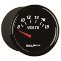2-1/16" Voltmeter, 8-18v, Designer Black Ii