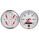 2 Pc. Gauge Kit, 3-3/8" Quad & Speedometer, 240-33 Ω, Arctic White