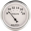 2-1/16" Voltmeter, 8-18v, Old-Tyme White