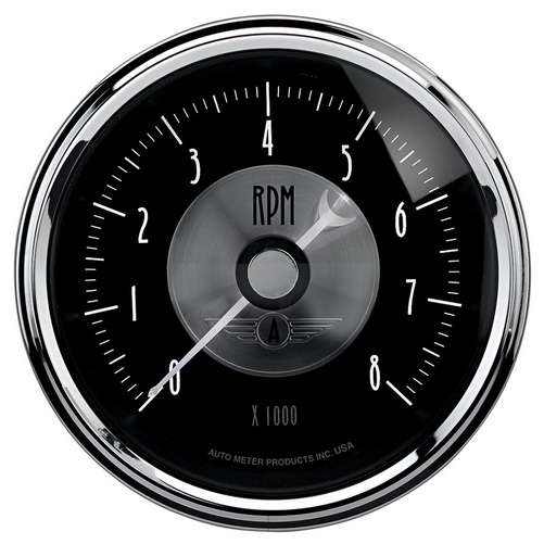 3-3/8" In-Dash Tachometer, 0-8,000 Rpm, Prestige Black Diamond