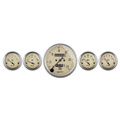 5 Pc. Gauge Kit, 3-1/8" & 2-1/16", Mech. Speedometer, Antique Beige