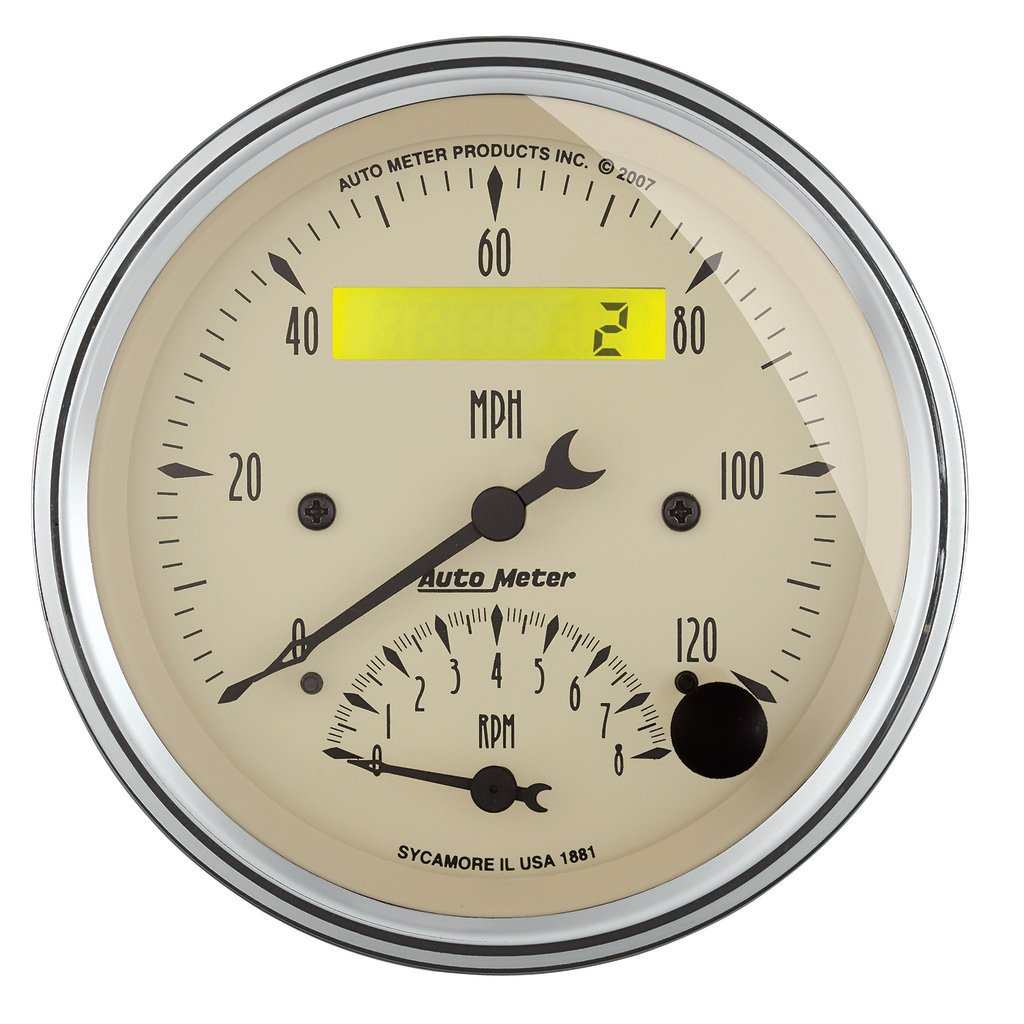 2 Pc. Gauge Kit, 3-3/8" Quad & Tach/Speedo, 240-33 Ω, Antique Beige