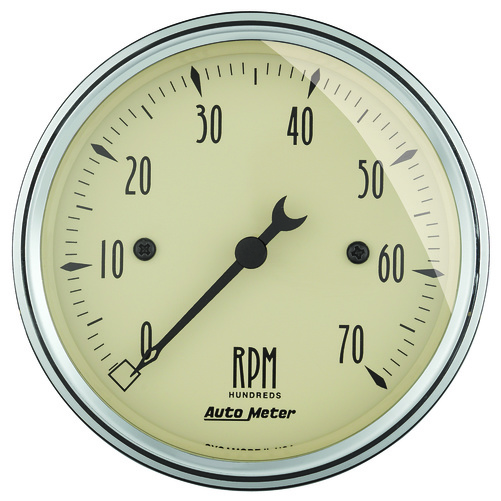 3-1/8" In-Dash Tachometer, 0-7,000 Rpm, Antique Beige