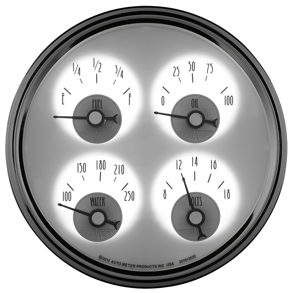 5" Quad Gauge, 100 Psi/100-250 °F/8-18v/240-33 Ω, Prestige Pearl