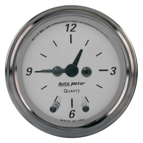 2-1/16" Clock, 12 Hour, American Platinum