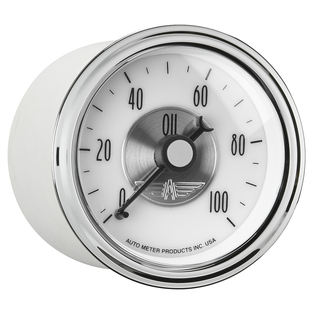 2-1/16" Oil Pressure, 0-100 Psi, Prestige Pearl