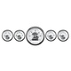 5 Pc. Gauge Kit, 3-3/8" & 2-1/16", Elec. Speedo W/ Wheel Odo, Prestige Pearl