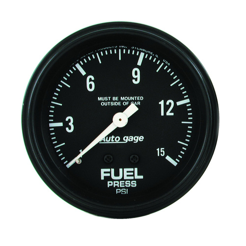 2-5/8" Fuel Pressure, 0-15 Psi, Auto Gage