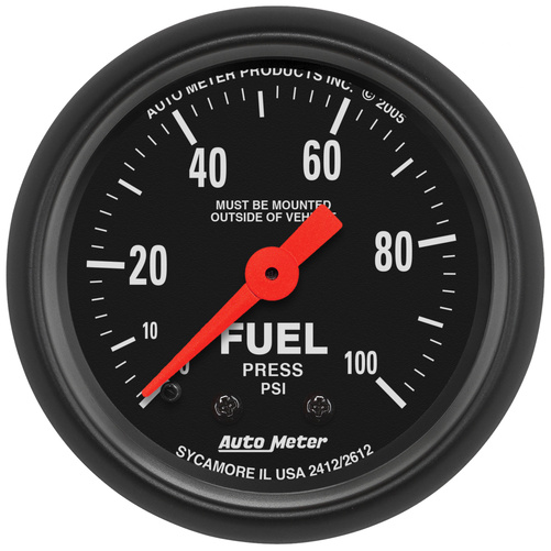 2-1/16" Fuel Pressure, 0-100 Psi, Z-Series