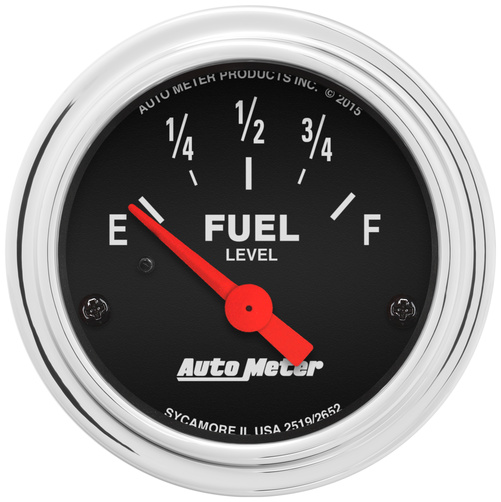 2-1/16" Fuel Level, 73-10 Ω Linear, Traditional Chrome