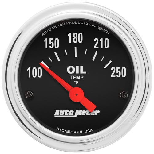 2-1/16" Oil Temperature, 100-250 °F, Traditional Chrome