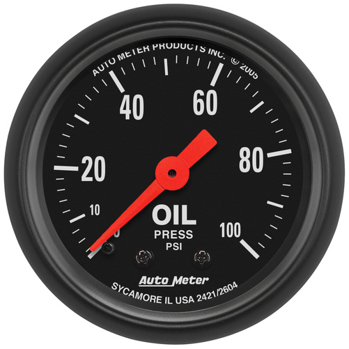 2-1/16" Oil Pressure, 0-100 Psi, Z-Series
