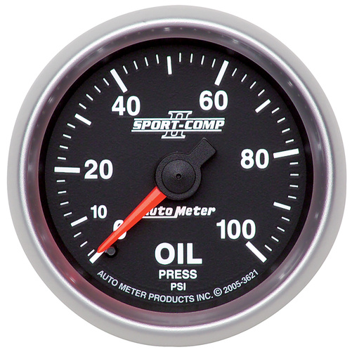 2-1/16" Oil Pressure, 0-100 Psi, Sport-Comp Ii