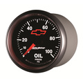 2-1/16" Oil Pressure, 0-100 Psi, Chevy Red Bowtie, Black