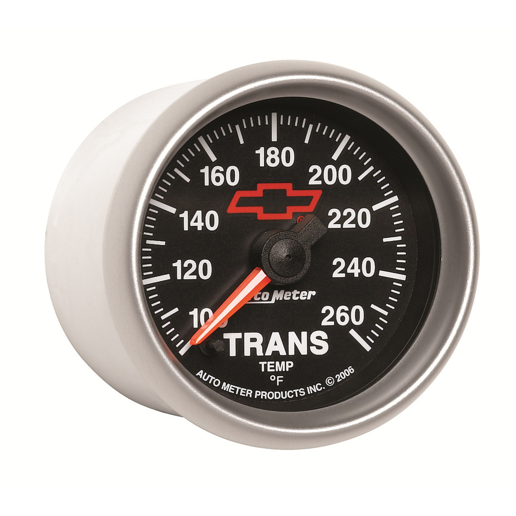 2-1/16" Transmission Temperature, 100-260 °F, Chevy Red Bowtie, Black