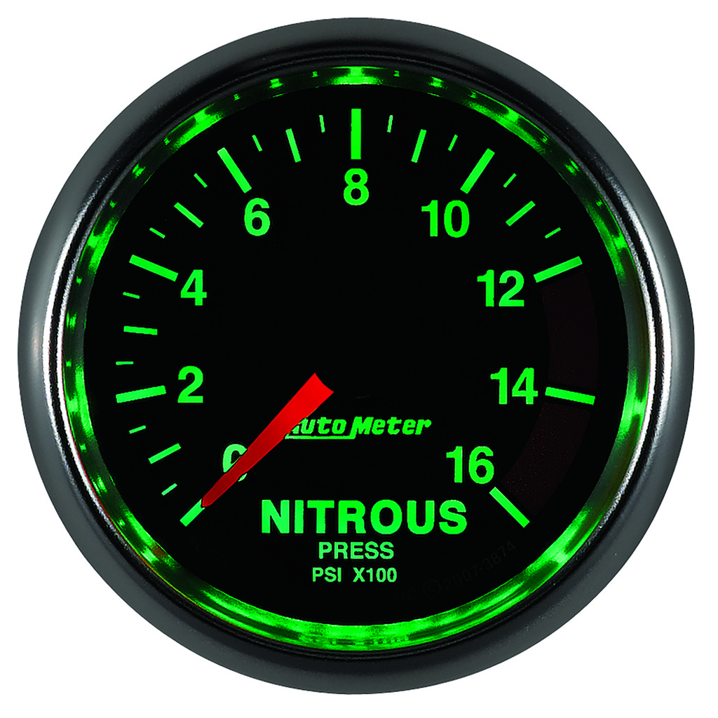 2-1/16" Nitrous Pressure, 0-1600 Psi, Gs
